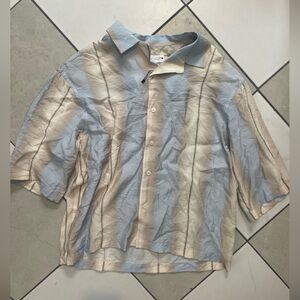 🩷SALE $5/30 Zara Blue and Cream Striped Shirt